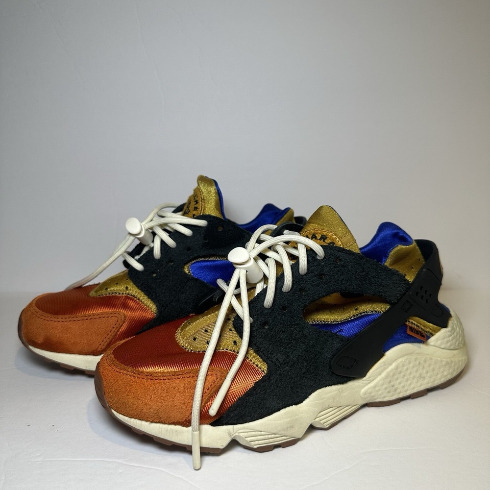 Nike Air Huarache Sneakers Womens 7.5 Rattan Mandarin Royal DO6681-700 Training